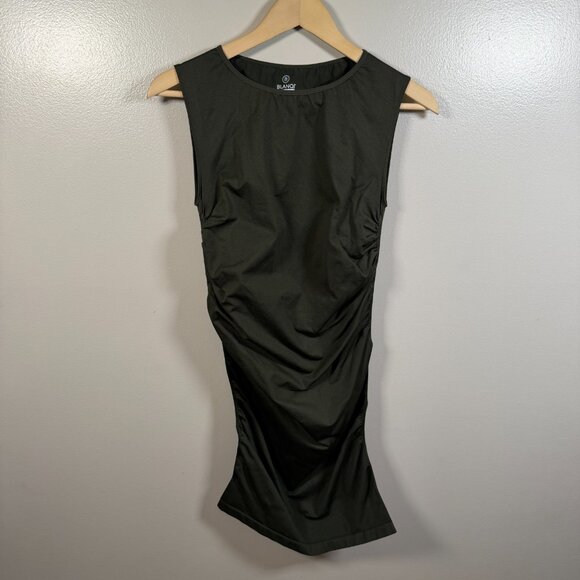 Blanqi Everyday Maternity Sleeveless Tank Dress Size M/L Green Bodycon Stretch - Picture 2 of 8